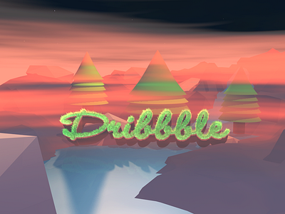 Dribble bridge 3d c4d cinema4d dribbble forest hello hello dribbble landsape light river