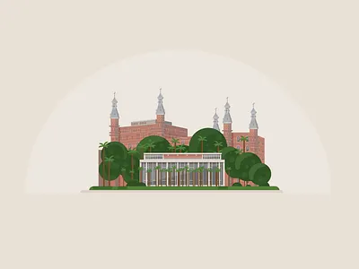 University of Tampa building downtown tampa icon illustration landmarks tampa tampa bay university of tampa vector