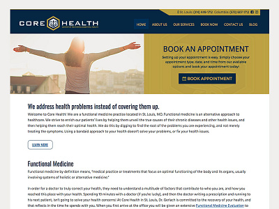 Core Health Website lead generation website design wordpress