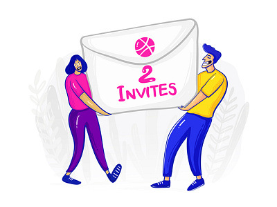 Dribbble Invites 2d animal animation design flat illustration uiux vector web