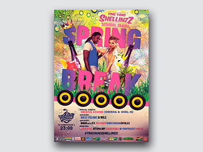 Ying Yang Shellinzz: Spring Break cover design designer dweetdesign flyer graphic design poster