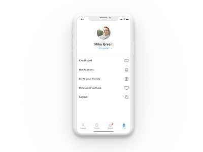 User profile app ios iphone x profile settings user