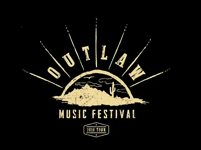 Outlaw Music Festival T-Shirt cactus graphic design illustration music outlaw outlaw music festival