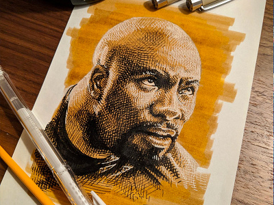 Luke Cage Sketch comic drawing illustration luke cage marvel netflix portrait sketch superhero tracie ching