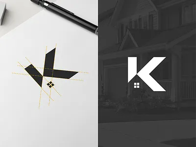 K Logo For Real Estate agent awesome logo broker construction home home logo house house logo k logo logo idea logo inspirations real estate