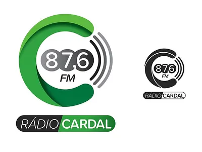 Rádio Cardal. c cardal circular clean creative design graphic green logo modern radio studio