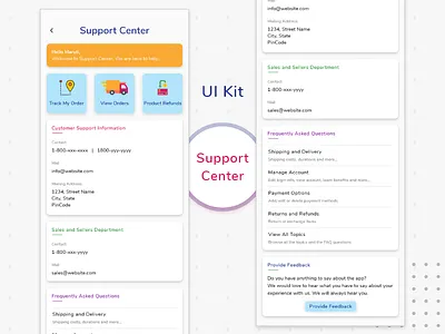 UI Kit | Support Center UI Design carddesign mobileapp supportcenter uikit