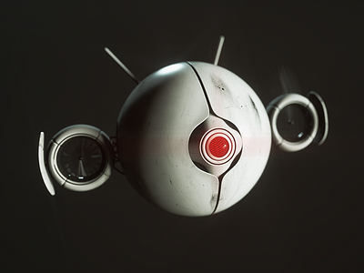 Drone Companion 3d 3d illustration c4d cinema 4d drone illustration red robot