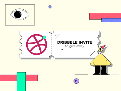 Dribbble Invite Giveaway art colorful dribbble dribbble player give giveaway giveaway illustration invitation invite shot