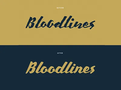 Bloodlines Rebrand apparel blue brand branding clothing gold hand drawn hand lettered handlettering logo logo design rebrand