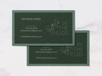 Of the Fields - Business Cards brand development branding business cards florist logo mock up paper print design