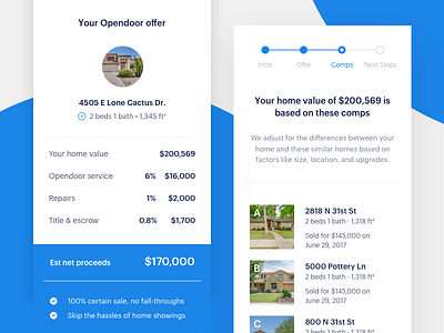 Mobile Offer Page design interfaces opendoor product design ui design ux design visual design