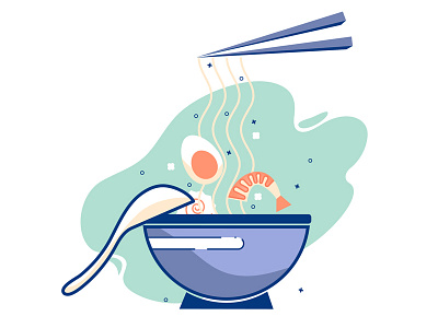 Ramen flat design icon illustration japan japan food noodle soup noodles ramen soup street food vector