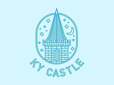 Kentucky Castle Badge badge castle kentucky lexington line icon logo logohunt minimal
