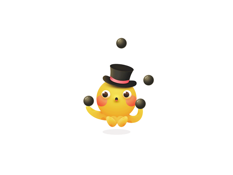 Loading Animation acrobatics after effect illustration loading animation octopus yellow