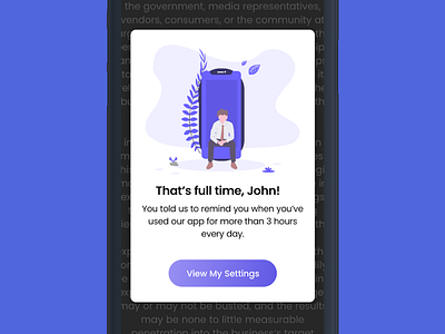 Pop-up Notification for Mobile alert app blue button illustration mobile app notification overlay pop up update