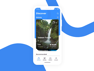 Trip Guidance App blue clean design iphonex trip app ui ux