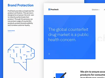 Procheck blue design minimal ui ux web white space