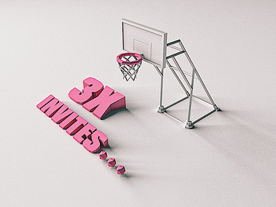 3x Invites🏀🏀🏀 3d c4d dribbble invite invites low poly