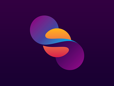 iSpace circle creative digital infinity it letter logo modern planet round s space