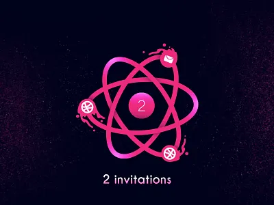 2 Invitations atom behance brand design dribbble icon illustration invititation logo mark symbol web