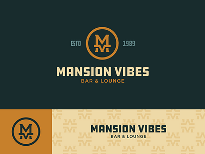 Logo for Mansion Vibes bar branding identity logo mansion monogram mv vibes vintage