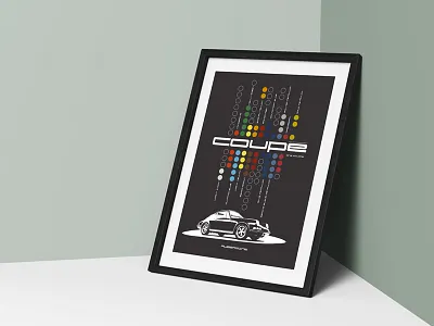 Aubergine 911 car illustration porsche poster
