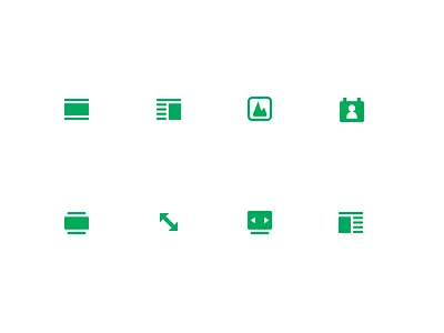 Prezly - Start of icon refresh align contacts icons image resize toolbar ui