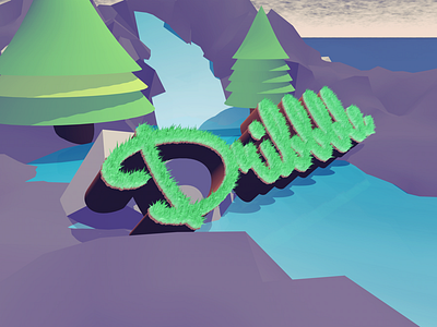 Dribbble Sky 3d c4d cinema4d dribbble forest grass hello illustration landsape new