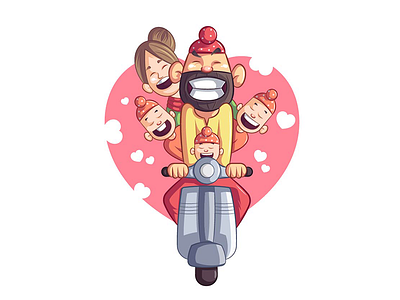 Happy Family :) cute family happy indian kids laughing parents punjabi sardaar sardaarni scooter sikh