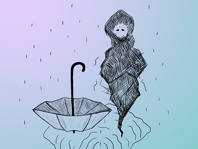 Rainy days adobe character colors gradient design illustration pencilbrush photoshop