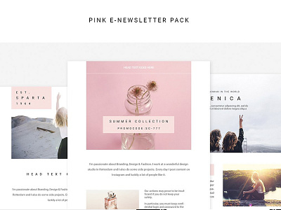 Pink E-newsletter Pack advertising clean corporate e commerce e newsletter marketing minimal newsletter professional retail simple template