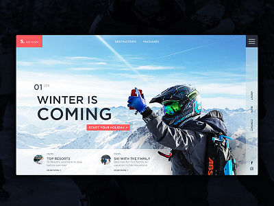 Ski Now concept ui ux