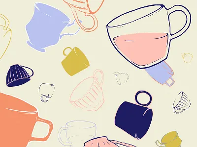 tea time art cup design editorial illustration illustration pattern tea