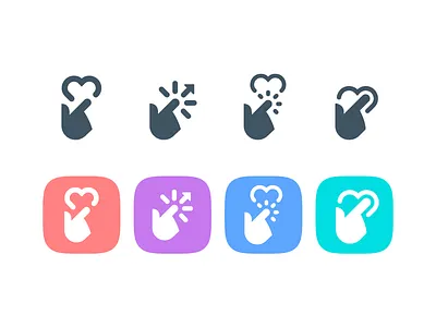 Like & Share Rejected Concepts app icon concept favorite heart like rejected share
