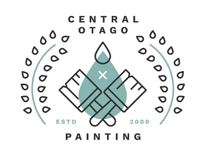 Cop Variation 2 brush central otago drip drop fern illustration logo paint painting