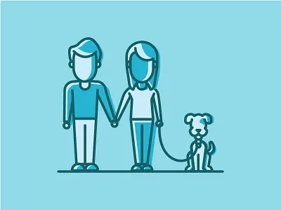 Starter Family character dog family illustration man puppy vector woman