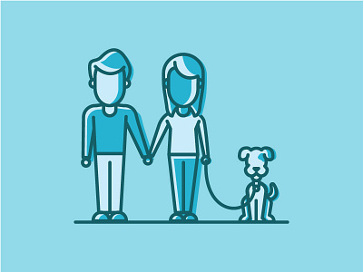 Starter Family character dog family illustration man puppy vector woman