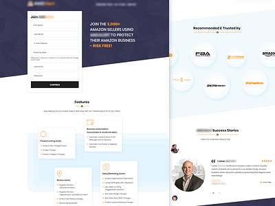 Landing Page Design for Sass company amazon landing page sass