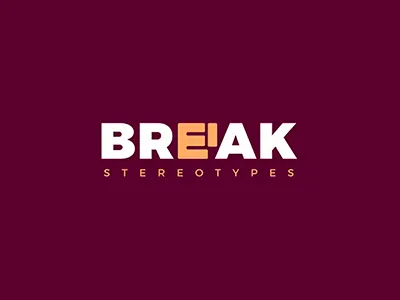 Break stereotypes concept logo