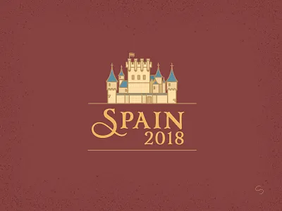 Spain 2018 adventure castle espana eurpoe illustration minimal segovia series spain travel typography vector
