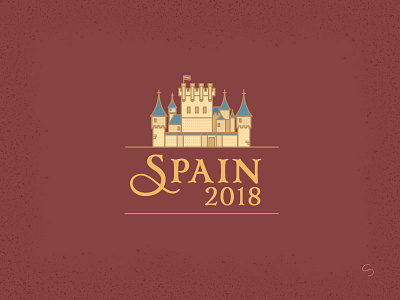 Spain 2018 adventure castle espana eurpoe illustration minimal segovia series spain travel typography vector