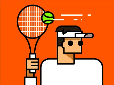 Tennis character flat games icon logo modern simple