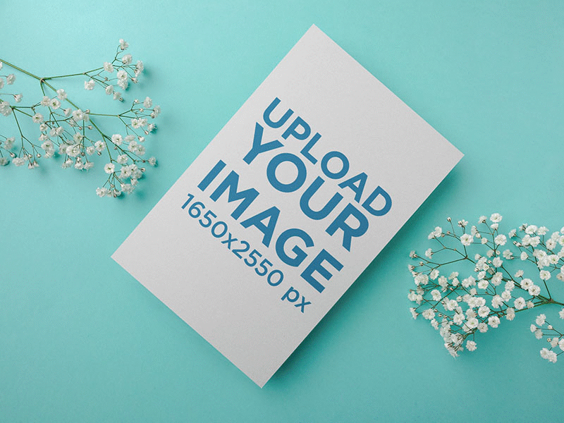 Flyer Mockup With Flowers branding digital marketing flyer flyer design flyer maker flyer mockup mockup