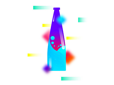 Bottle with desert bottle desert dribbble gradient illustartion interface minimal sky ui ux vector water