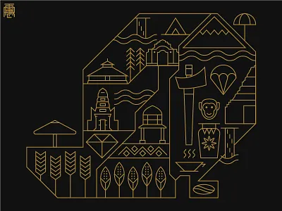 Lombok Island Monoline black black gold coffee corn diamond gold indonesia island lombok monoline rice umbrella