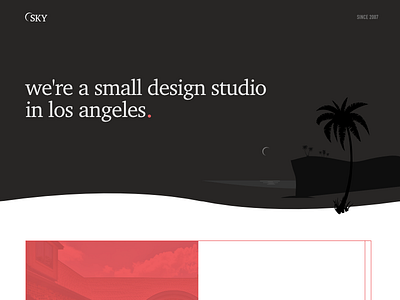 Website header - dark - design studio site beach beach illustration dark dark site illustration night beach site hero website header