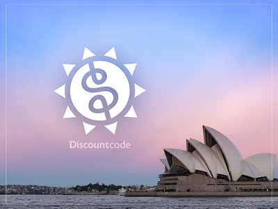 Logo for Australian website Discountcode australian coin dollar sign sun brand mark sun logo