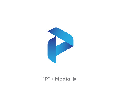 Letter P Media abstract blue design gradient letter letterform letters logo media modern p play