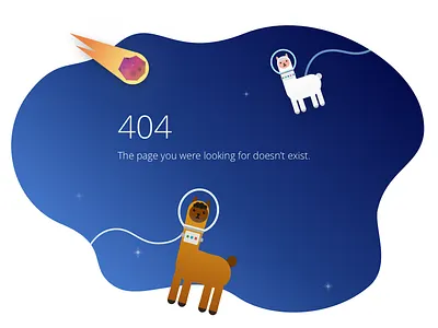 404 404 error illustration llama space